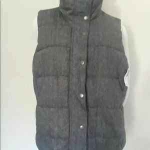 Old Navy Women Winter Vest Herringbone Wool Tweed